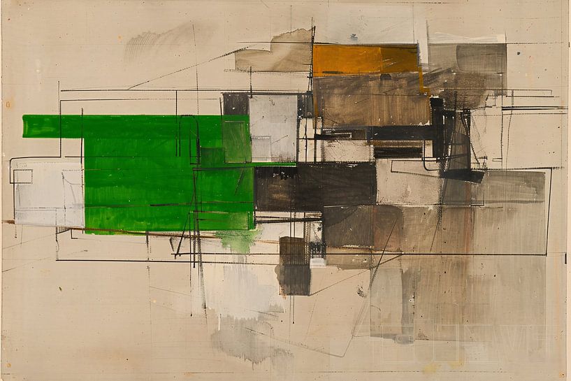 Abstract geometrisch kunstwerk met moderne vormen van Art & Soul Creations