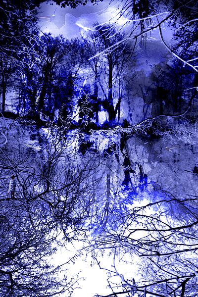 SKYLINE IN FROZEN MOONLIGHT by Ted van den Aarssen