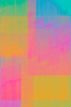 Formes abstraites en rose, vert, bleu et jaune fluo. sur Studio Allee
