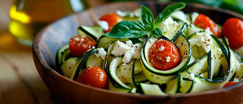Zucchini-Nudeln mit Cherry-Tomaten – Frisch und Gesund von Poster Art Shop