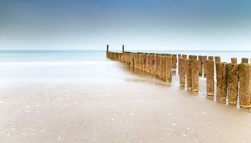 The groynes on the coast of Zeeland