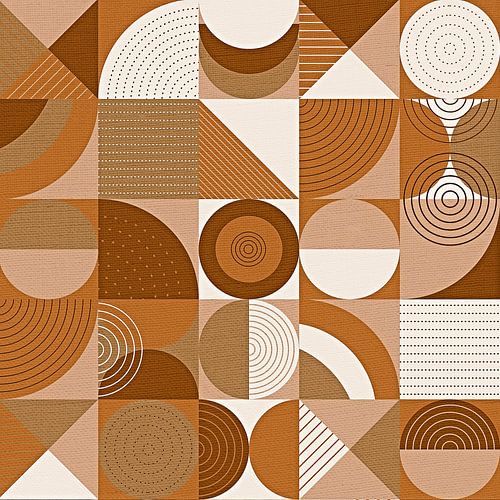 Abstracte Retro Vormen Warm Bruin