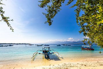 Tropisch blauw water in Indonesië van Danny Bastiaanse