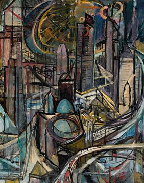 Leon Chwistek - Fabrieksstad (rond 1920) van Peter Balan