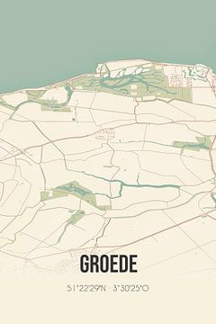 Vintage map of Groede (Zeeland) by Rezona