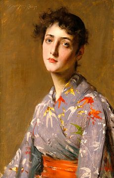 Meisje in een Japans kostuum, William Merritt Chase