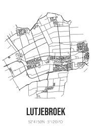 Lutjebroek (Noord-Holland) | Carte | Noir et blanc sur Affiches de lieux