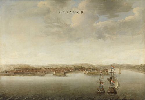 View of Cannanore on the Malabar Coast in India, Johannes Vinckboons