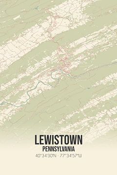 Alte Karte von Lewistown (Pennsylvania), USA. von Rezona