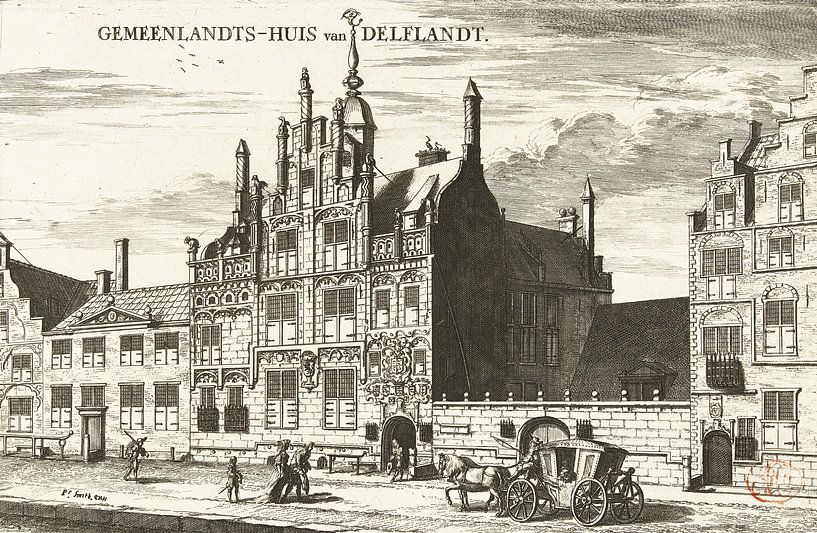 Coenraet Decker, Ansicht des Delfland Commonwealth House in Delft, 1678 - 1703 von Atelier Liesjes