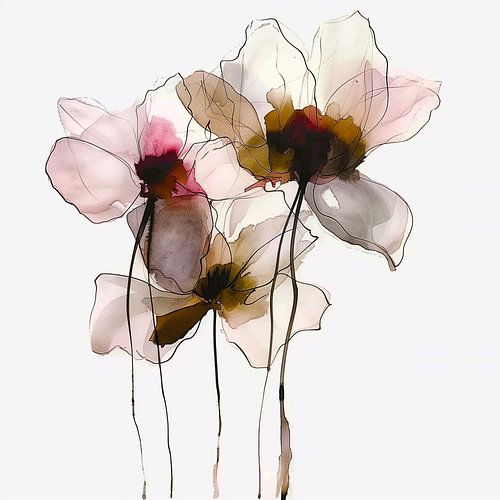 Fleurs essentielles dans les tons rose et beige