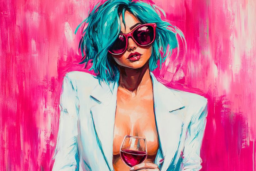 Feminine elegance with a pink background by Poster Art Shop