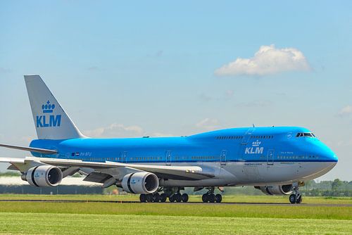KLM Boeing 747 jumbojet op Schiphol