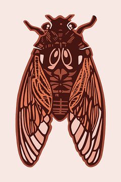Cicada in brown and orange shades by Jansje Kamphuis
