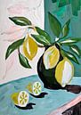 Modern stilleven citroenenplant van Lianne Louise thumbnail
