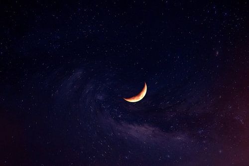 Concept universe : Moon over a swabian town