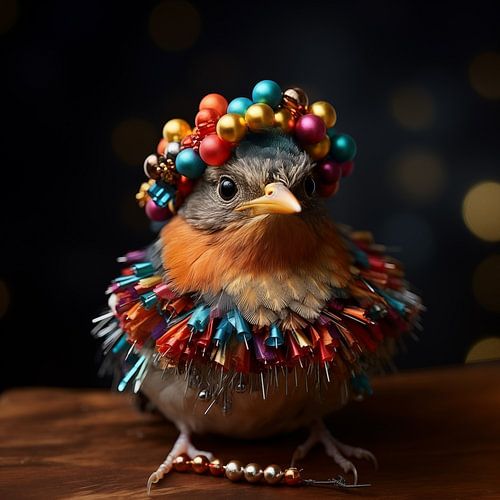 Robin in Weihnachtsstimmung