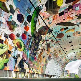 Nederland, Rotterdam. Interieur van de Markthal. van Frans Lemmens