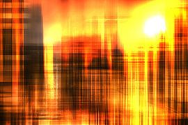 Sunset behind skyscrapers 3 by Dieter Walther