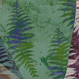 Farne im Märchenwald. Neue Art botanische abstrakte Kunst von Dina Dankers