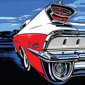 Rot-Weiß-Pop-Art-Hinterrad von Ramy Salah Hefny