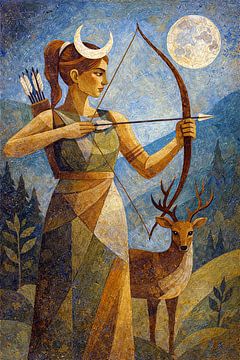 Artemis, de Griekse Godin schilderij.