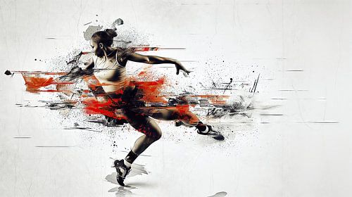 Mouvement dynamique d'une athlète noire