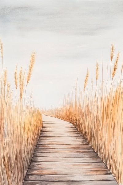 Reed path landscape by Poster Art Shop