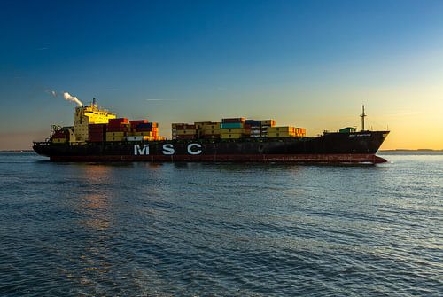 MSC passes the Vlissingen coastline by MSP Canvas