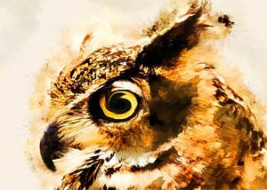 Eule Vogel Aquarell Kunst #Eule