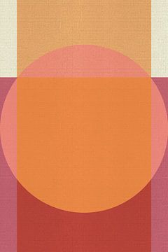Abstracte kleurrijke geometrische kunst in oranje, rood, paars van Abstract Minimalist Art