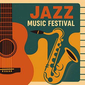 Muziekfestival Jazz poster, illustratie van Ariadna de Raadt-Goldberg