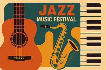 Muziekfestival Jazz poster, illustratie van Ariadna de Raadt-Goldberg