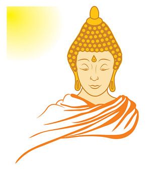 Bouddha avec le soleil sur Marcel Derweduwen