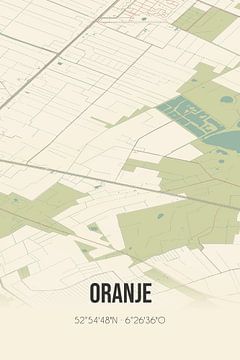 Vintage landkaart van Oranje (Drenthe) van MijnStadsPoster