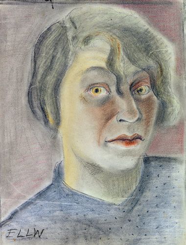 Elfriede Lohse-Wächtler, Autoportrait de demi-profil, vers 1930