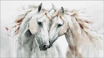 Two Horse Souls Finding Each Other in Silence by Karina Brouwer