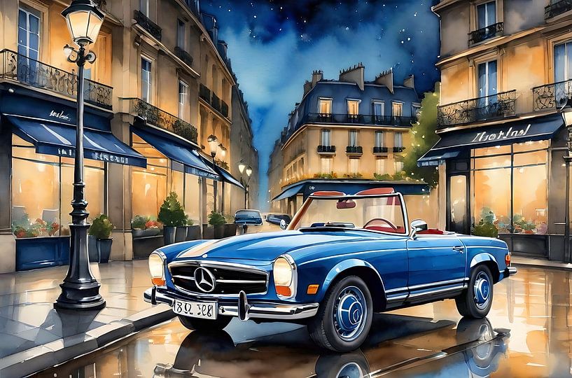 Mercedes 280 SL In Art by DeVerviersBelgium