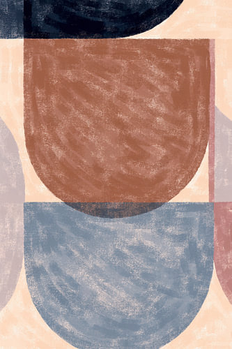 Scandinavia: Abstraction in Blue, Peach and Brown by Mad Dog Art