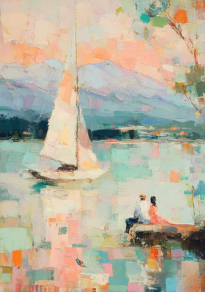 Still sailing boat at the jetty by Niklas Maximilian