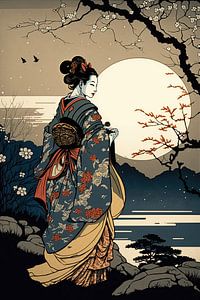 Geisha enchantée, harmonie de la beauté
