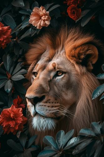 Lion in all its glory - red - hot