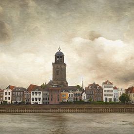 Stadt unter bedrohlichem Himmel von Iris van Heusden