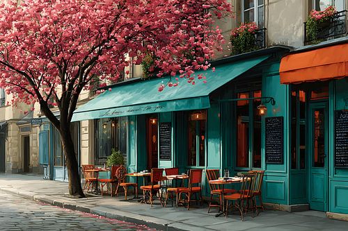 Lente ontwaken in café Parijs