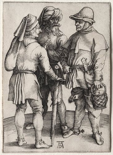 Three peasants in conversation, Albrecht Dürer by De Canon
