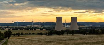 Centrale nucléaire de Grohnde- Panorama au coucher du soleil