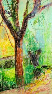 Peinture colorée d'un arbre