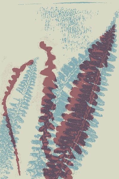Abstract botanical art. Ferns. by Dina Dankers