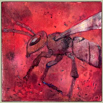 Bee, Monothypy van Helga Pohlen - ThingArt