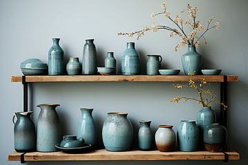 Blue mugs and vases by Studio Allee